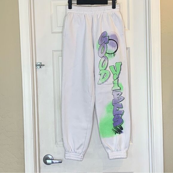 Adika Good Vibes Graffiti Sweatpants Size Small - Picture 1 of 10